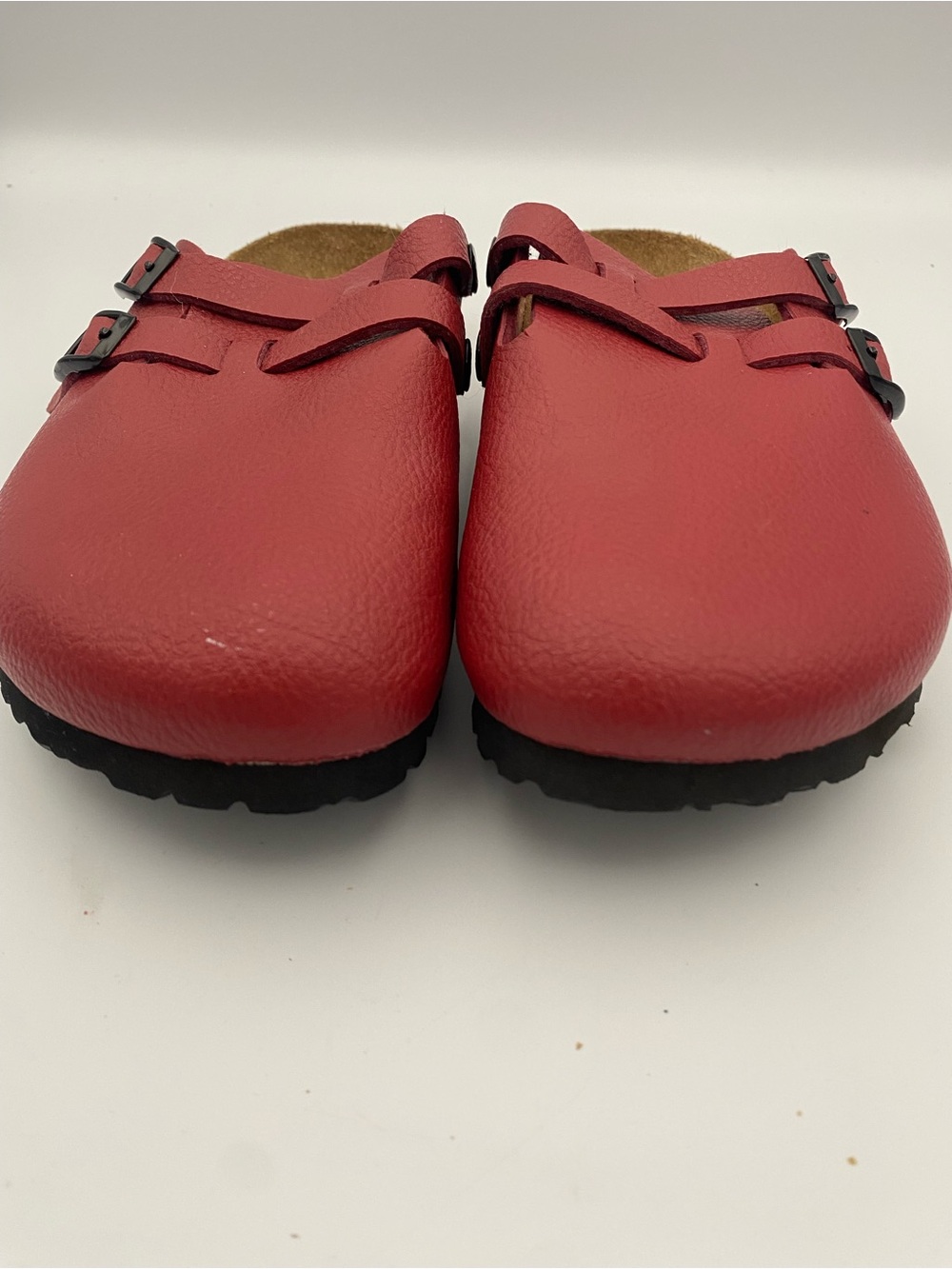 Vintage Red Birki's Red Pebble Leather Clog Discontinued Germany L8 M6
